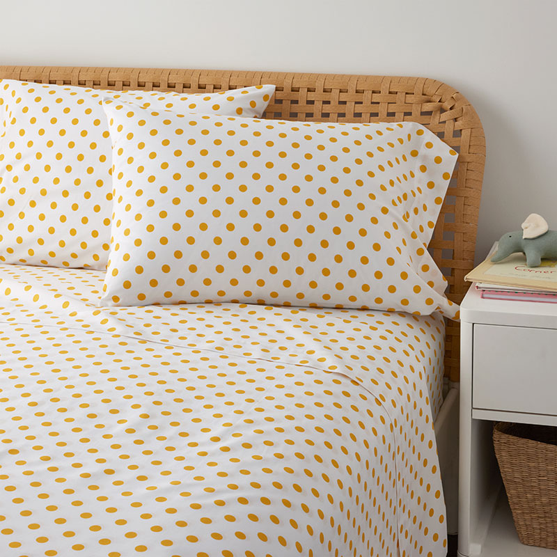 Dot Classic Cool Organic Cotton Percale Bed Sheet Set