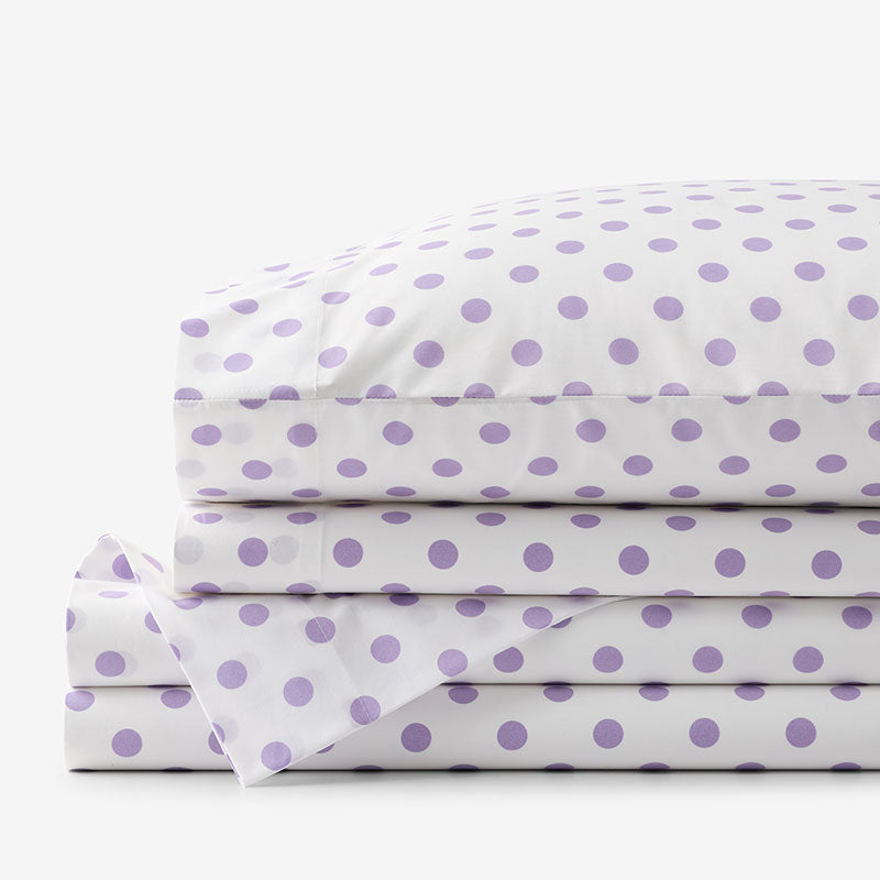Dot Classic Cool Organic Cotton Percale Bed Sheet Set
