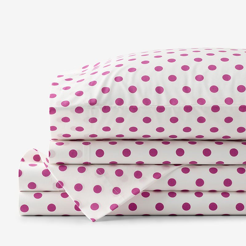 Dot Classic Cool Organic Cotton Percale Bed Sheet Set