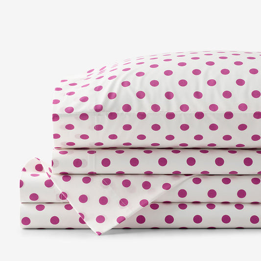 Dot Classic Cool Organic Cotton Percale Bed Sheet Set