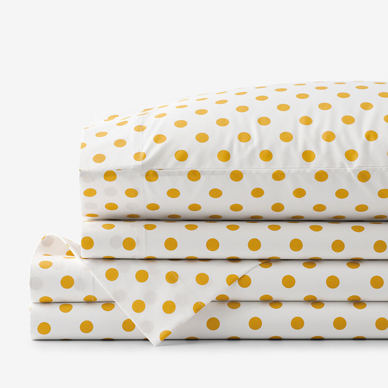 Dot Classic Cool Organic Cotton Percale Bed Sheet Set