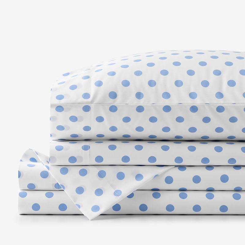 Dot Classic Cool Organic Cotton Percale Bed Sheet Set