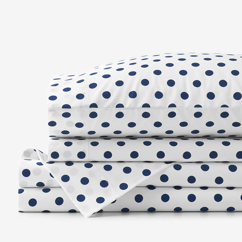 Dot Classic Cool Organic Cotton Percale Bed Sheet Set