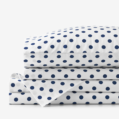 Dot Classic Cool Organic Cotton Percale Bed Sheet Set