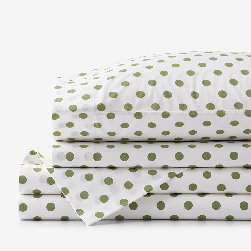 Dot Classic Cool Organic Cotton Percale Bed Sheet Set