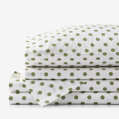 Dot Classic Cool Organic Cotton Percale Bed Sheet Set