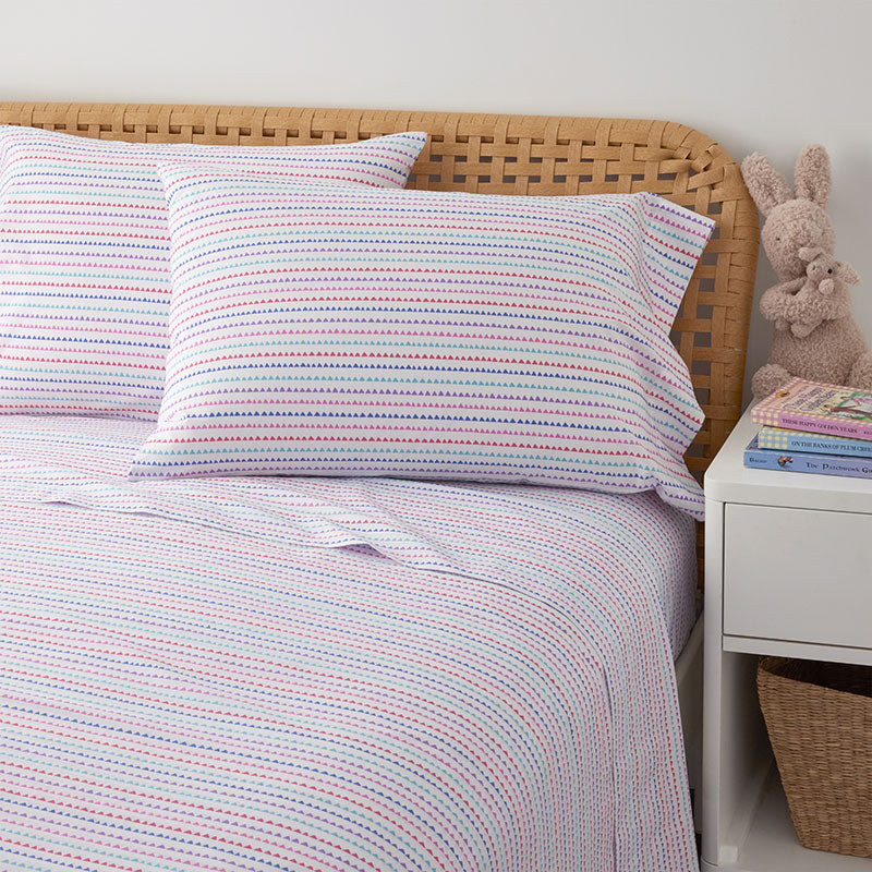 Zig Zag Classic Cool Organic Cotton Percale Bed Sheet Set