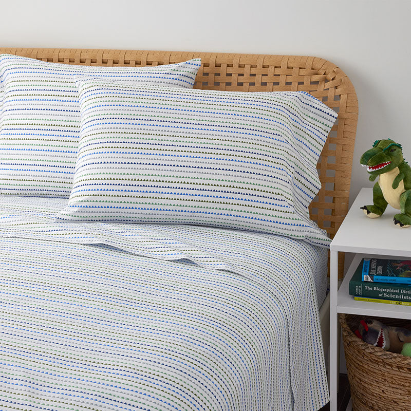 Zig Zag Classic Cool Organic Cotton Percale Bed Sheet Set