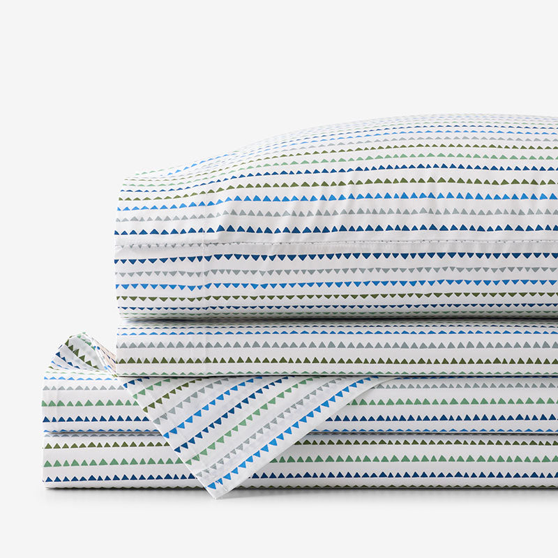 Zig Zag Classic Cool Organic Cotton Percale Bed Sheet Set