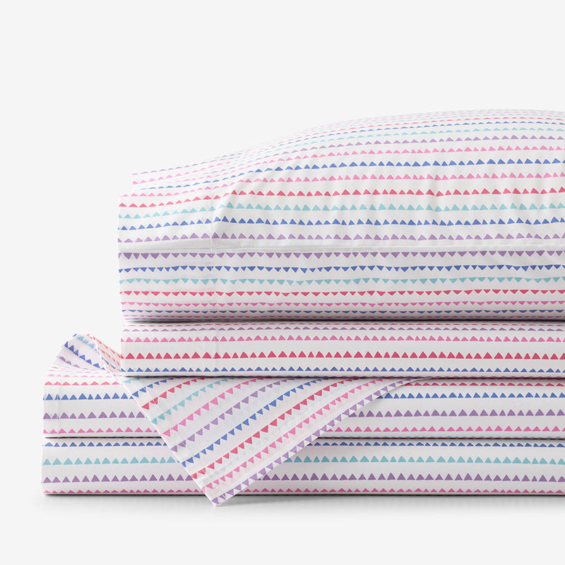 Zig Zag Classic Cool Organic Cotton Percale Bed Sheet Set