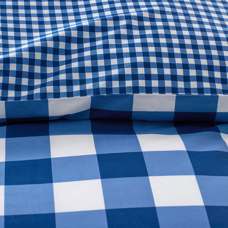 Big Check Classic Cool Organic Cotton Percale Reversible Duvet Cover Set