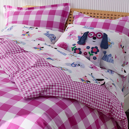 Big Check Classic Cool Organic Cotton Percale Reversible Comforter Set