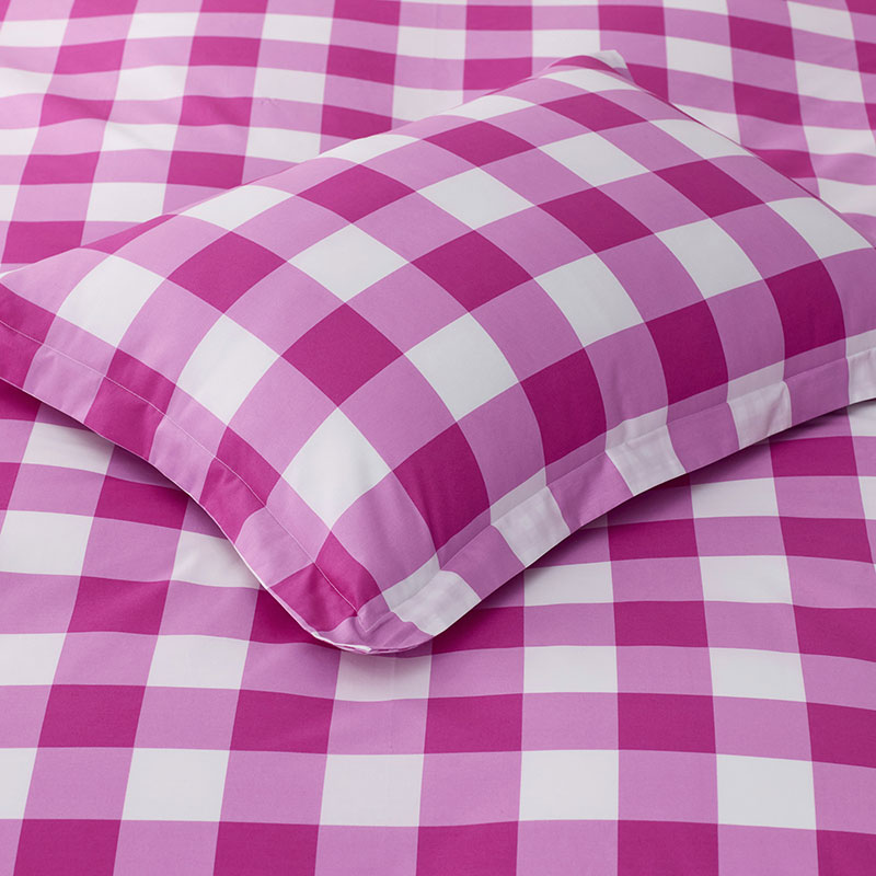 Big Check Classic Cool Organic Cotton Percale Reversible Comforter Set