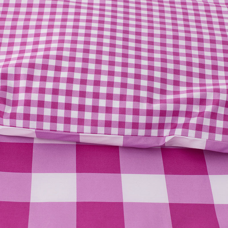 Big Check Classic Cool Organic Cotton Percale Reversible Comforter Set