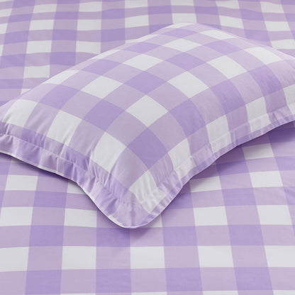 Big Check Classic Cool Organic Cotton Percale Reversible Comforter Set