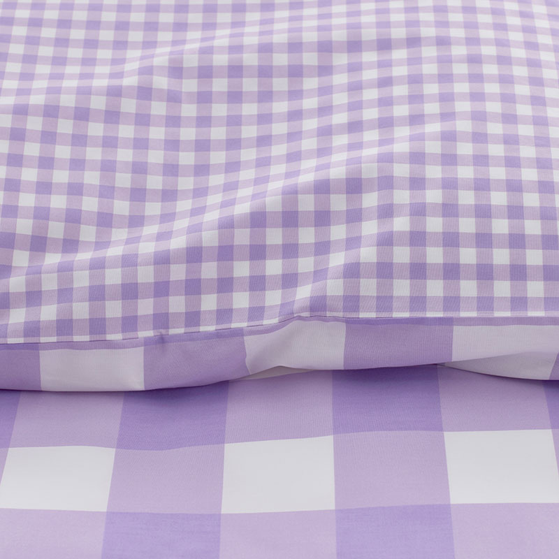 Big Check Classic Cool Organic Cotton Percale Reversible Comforter Set