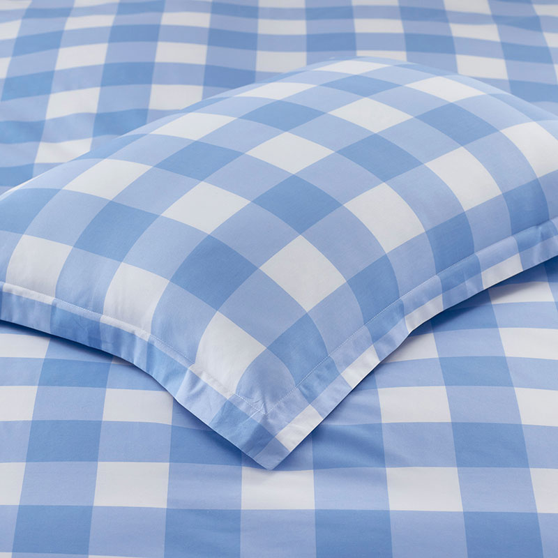 Big Check Classic Cool Organic Cotton Percale Reversible Duvet Cover Set