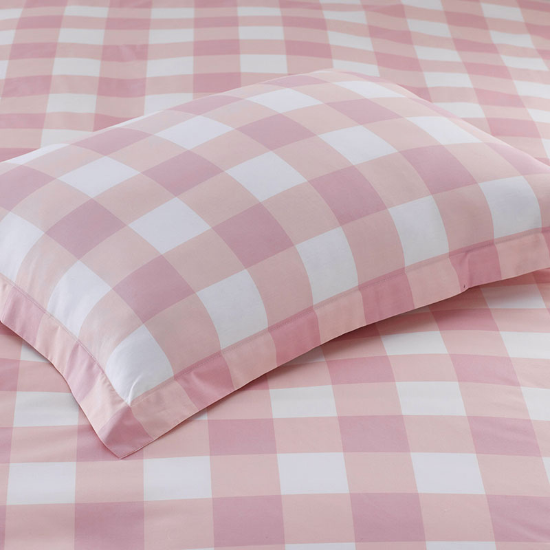 Big Check Classic Cool Organic Cotton Percale Reversible Comforter Set