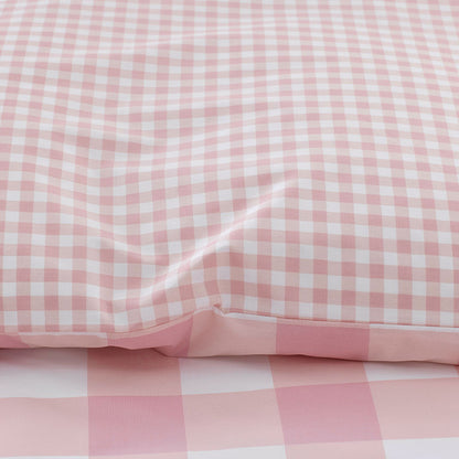 Big Check Classic Cool Organic Cotton Percale Reversible Comforter Set