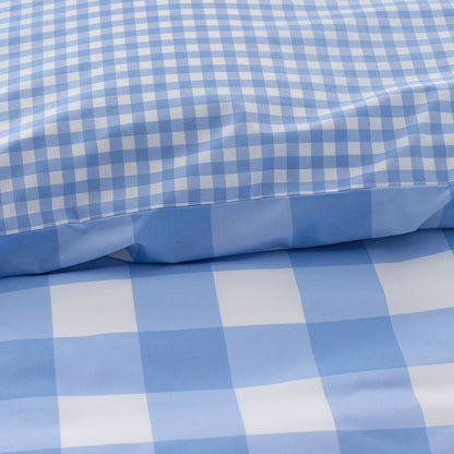 Big Check Classic Cool Organic Cotton Percale Reversible Comforter Set