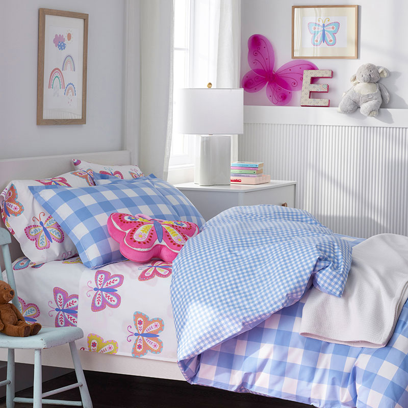 Big Check Classic Cool Organic Cotton Percale Reversible Duvet Cover Set