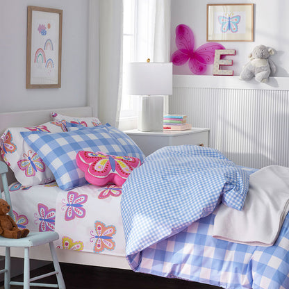 Big Check Classic Cool Organic Cotton Percale Reversible Duvet Cover Set
