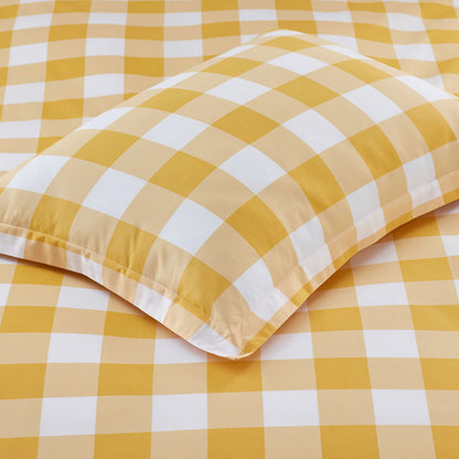 Big Check Classic Cool Organic Cotton Percale Reversible Duvet Cover Set