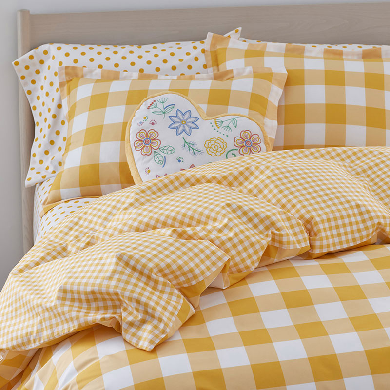 Big Check Classic Cool Organic Cotton Percale Reversible Comforter Set