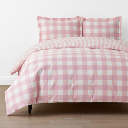Big Check Classic Cool Organic Cotton Percale Reversible Duvet Cover Set