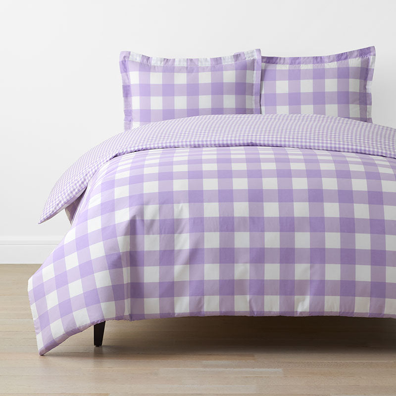 Big Check Classic Cool Organic Cotton Percale Reversible Duvet Cover Set