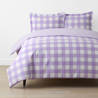 Big Check Classic Cool Organic Cotton Percale Reversible Duvet Cover Set