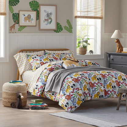 Into the Jungle Classic Cool Organic Cotton Percale Bed Sheet Set