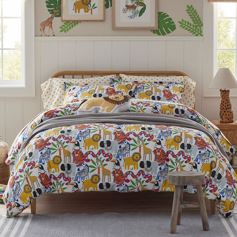 Into the Jungle Classic Cool Organic Cotton Percale Bed Sheet Set