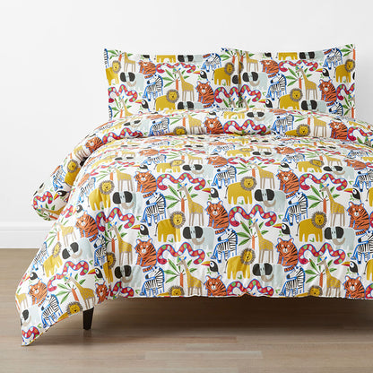 Into the Jungle Classic Cool Organic Cotton Percale Comforter Set