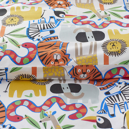 Into the Jungle Classic Cool Organic Cotton Percale Duvet Cover Set