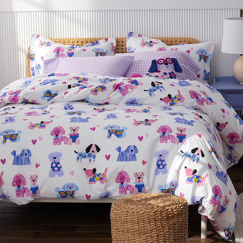 Puppy Love Classic Cool Organic Cotton Percale Comforter Set