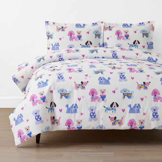 Puppy Love Classic Cool Organic Cotton Percale Duvet Cover Set