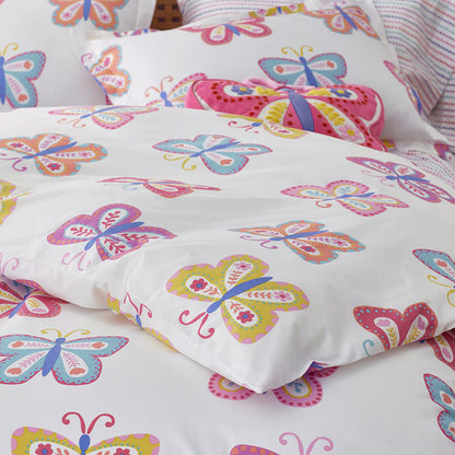 Colorful Butterflies Classic Cool Organic Cotton Percale Comforter Set