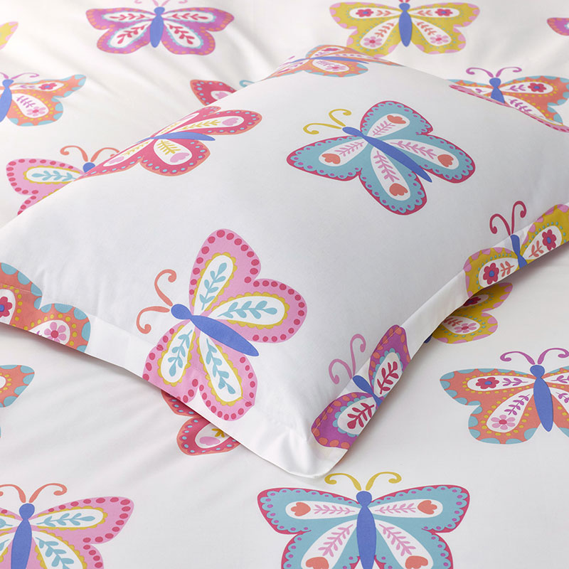 Colorful Butterflies Classic Cool Organic Cotton Percale Comforter Set