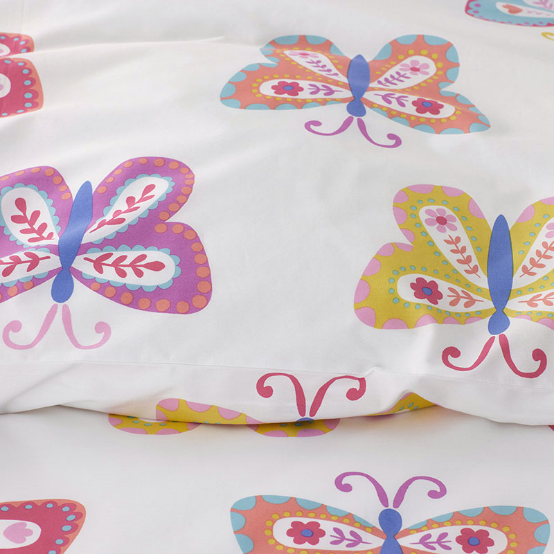 Colorful Butterflies Classic Cool Organic Cotton Percale Comforter Set