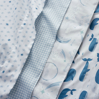 Night Sky Classic Cool Organic Cotton Percale Toddler Bed Sheet Set