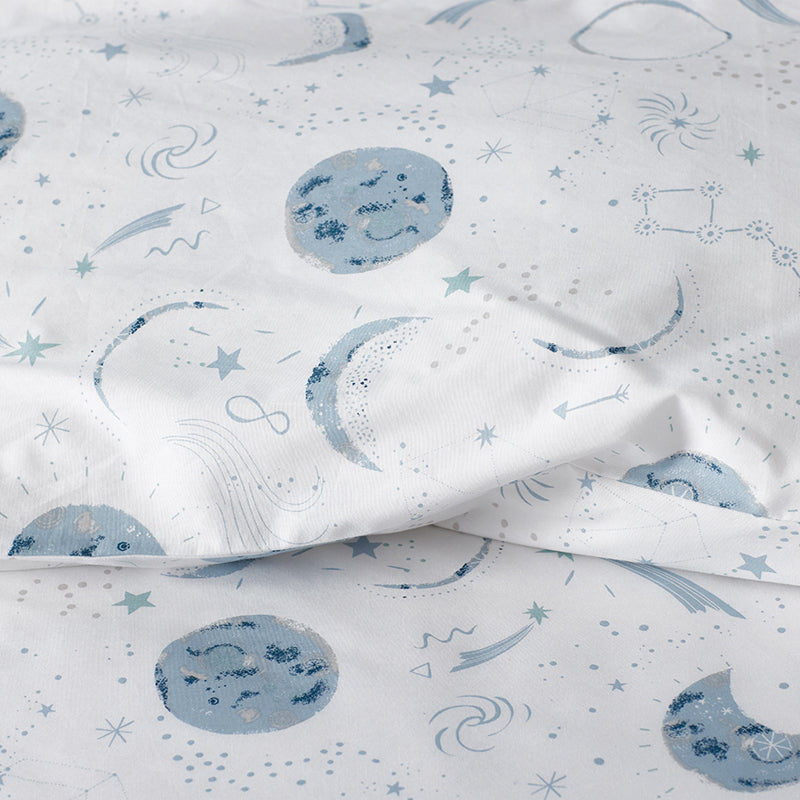 Night Sky Classic Cool Organic Cotton Percale Toddler Bed Sheet Set
