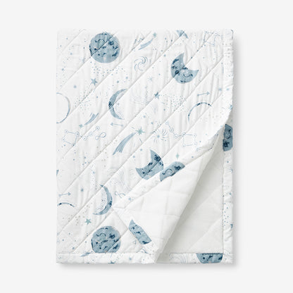 Night Sky Classic Cool Organic Cotton Percale Quilted Reversible Sherpa Stroller Blanket