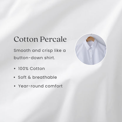 Solid Border Classic Cool Cotton Percale Decorative Lumbar Pillow Cover
