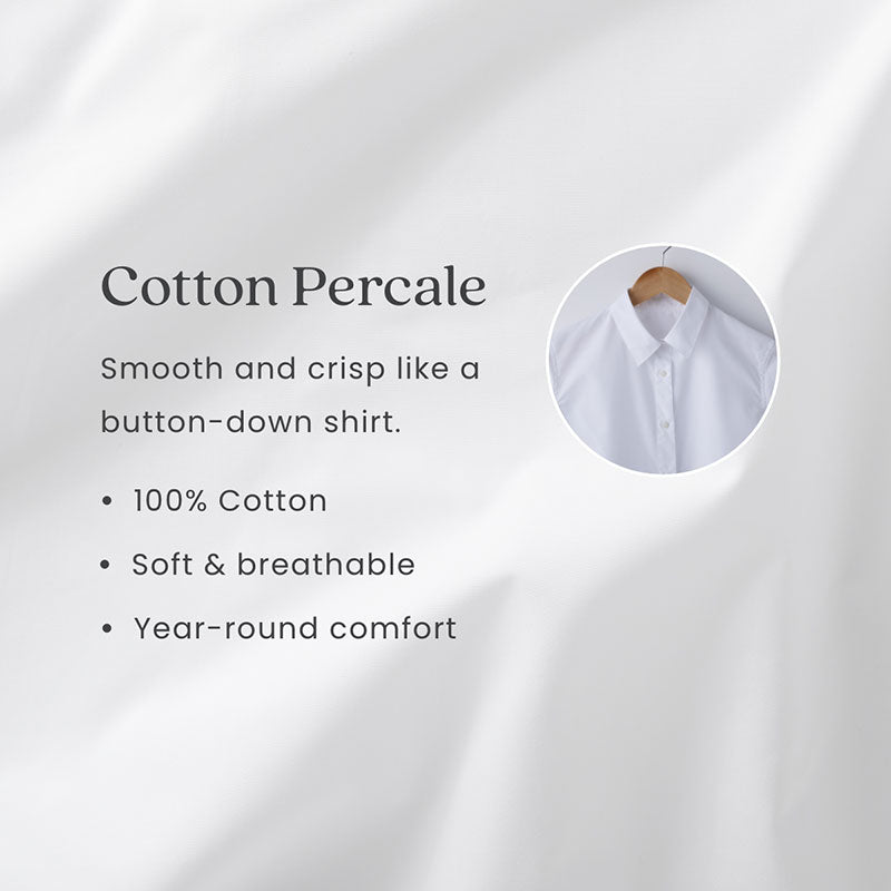 Lucenda Classic Cool Cotton Percale Duvet Cover Set