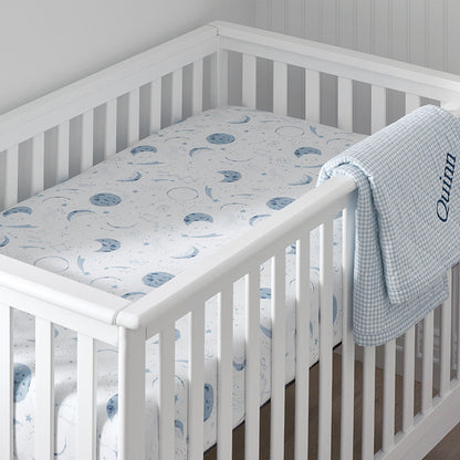 Night Sky Classic Cool Organic Cotton Percale Quilted Reversible Sherpa Stroller Blanket