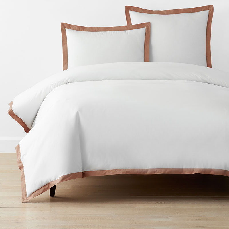 Solid Border Classic Cool Cotton Percale Duvet Cover