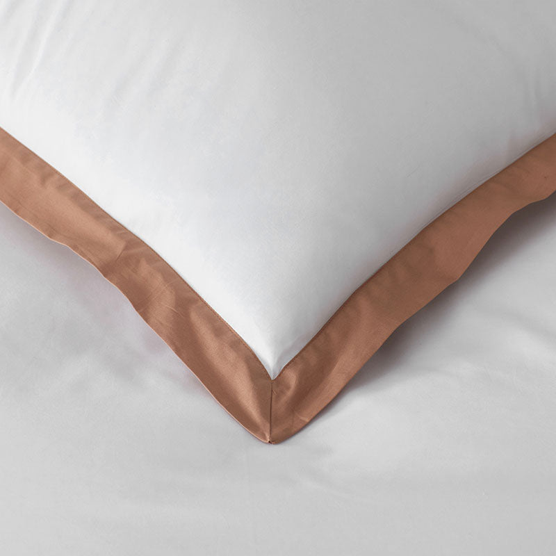Solid Border Classic Cool Cotton Percale Decorative Lumbar Pillow Cover