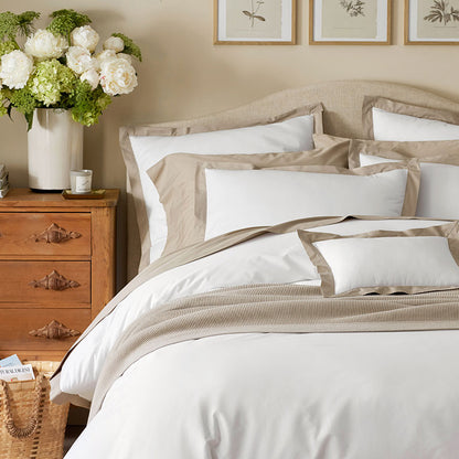 Solid Border Classic Cool Cotton Percale Duvet Cover