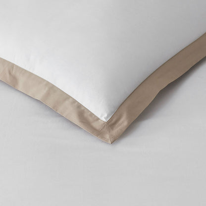 Solid Border Classic Cool Cotton Percale Duvet Cover